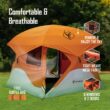 Gazelle Tents T4 Hub Tent, UV Resistant, Removable Floor, 4-Person, Orange, 78"x 94" x 94"
