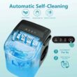 EUHOMY Countertop Ice Maker, Fresh Ice in 6 Minutes - 26 Lbs Daily, Portable, Auto-Cleaning (Black)