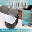EUHOMY Countertop Ice Maker, Fresh Ice in 6 Minutes - 26 Lbs Daily, Portable, Auto-Cleaning (Black)