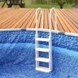 Main Access Easy Incline White Pool Deck Ladder for 48 to 54 Inch Above Ground Pools