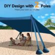 Vibemo Beach Tent, UPF50+ Protection Sun Shelter with 8 Sandbags, 10 x 10ft