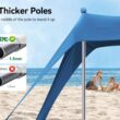 Vibemo Beach Tent, UPF50+ Protection Sun Shelter with 8 Sandbags, 10 x 10ft