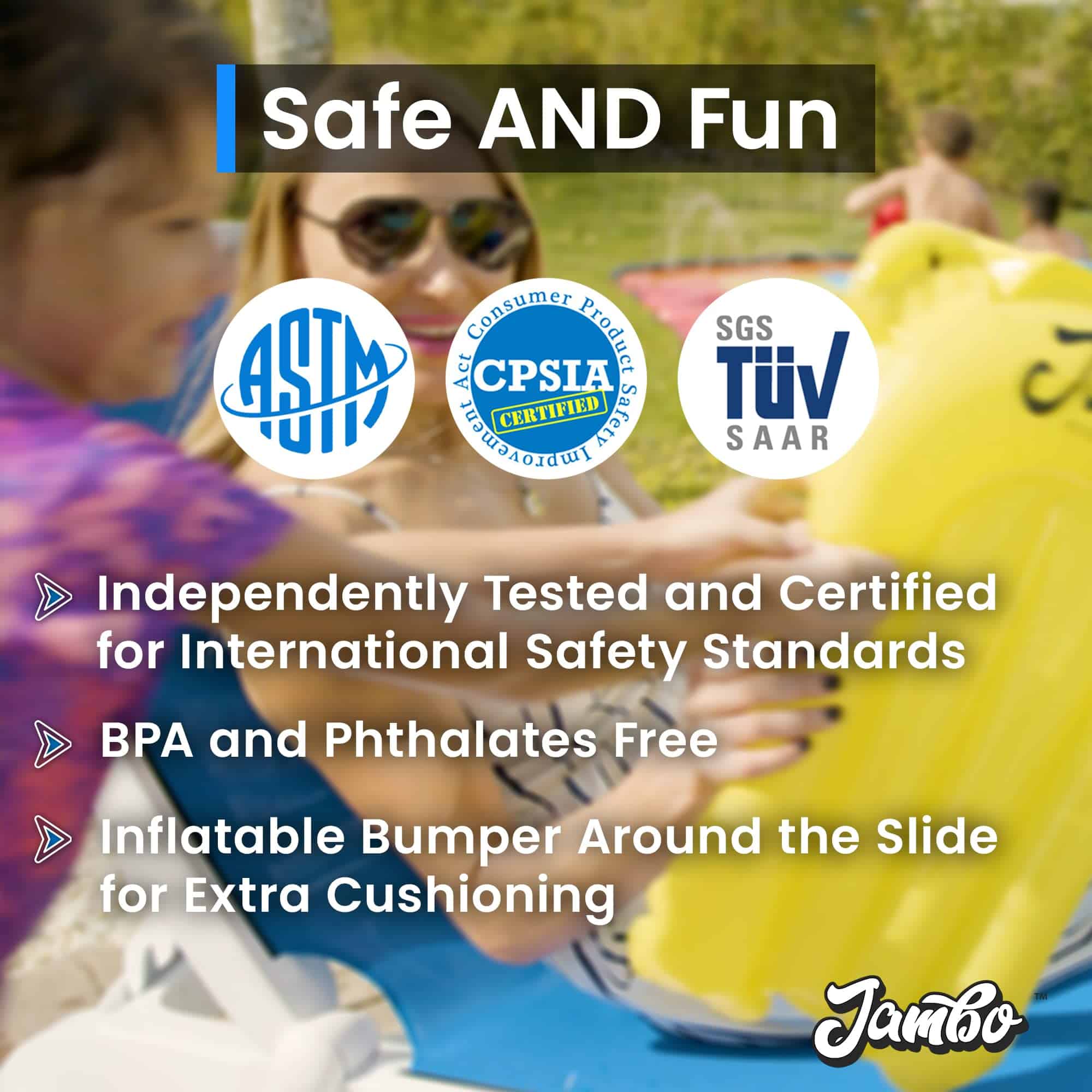 JAMBO Premium Triple Slip Splash and Slide with Bodyboards (Updated Model), Heavy Duty Water Slide JAMBO Premium Triple Slip Splash and Slide with Bodyboards (Updated Model), Heavy Duty Water Slide - Image 5
