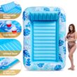 Sloosh Inflatable Tanning Pool Lounger Float-XL, 85" x 57" Extra Large Suntan Sun Tan tub, XL-Blue