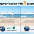 Vibemo Beach Tent, UPF50+ Protection Sun Shelter with 8 Sandbags, 10 x 10ft