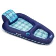 Aqua LEISURE Luxury Water Pool Lounge – Extra Large – Inflatable Pool Floats for Adults - Luxury Lounge Navy/Light Blue