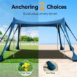Vibemo Beach Tent, UPF50+ Protection Sun Shelter with 8 Sandbags, 10 x 10ft