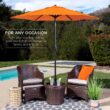 Best Choice Products 7.5ft Heavy-Duty Round Outdoor Market Table Patio Umbrella w/Steel Pole - Orange Best Choice Products 7.5ft Heavy-Duty Round Outdoor Market Table Patio Umbrella w/Steel Pole - Orange