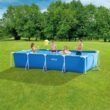 Intex 28273NP 14.75' x 86" x 33" Rectangular Frame Above Ground Outdoor Backyard Swimming Pool, Blue