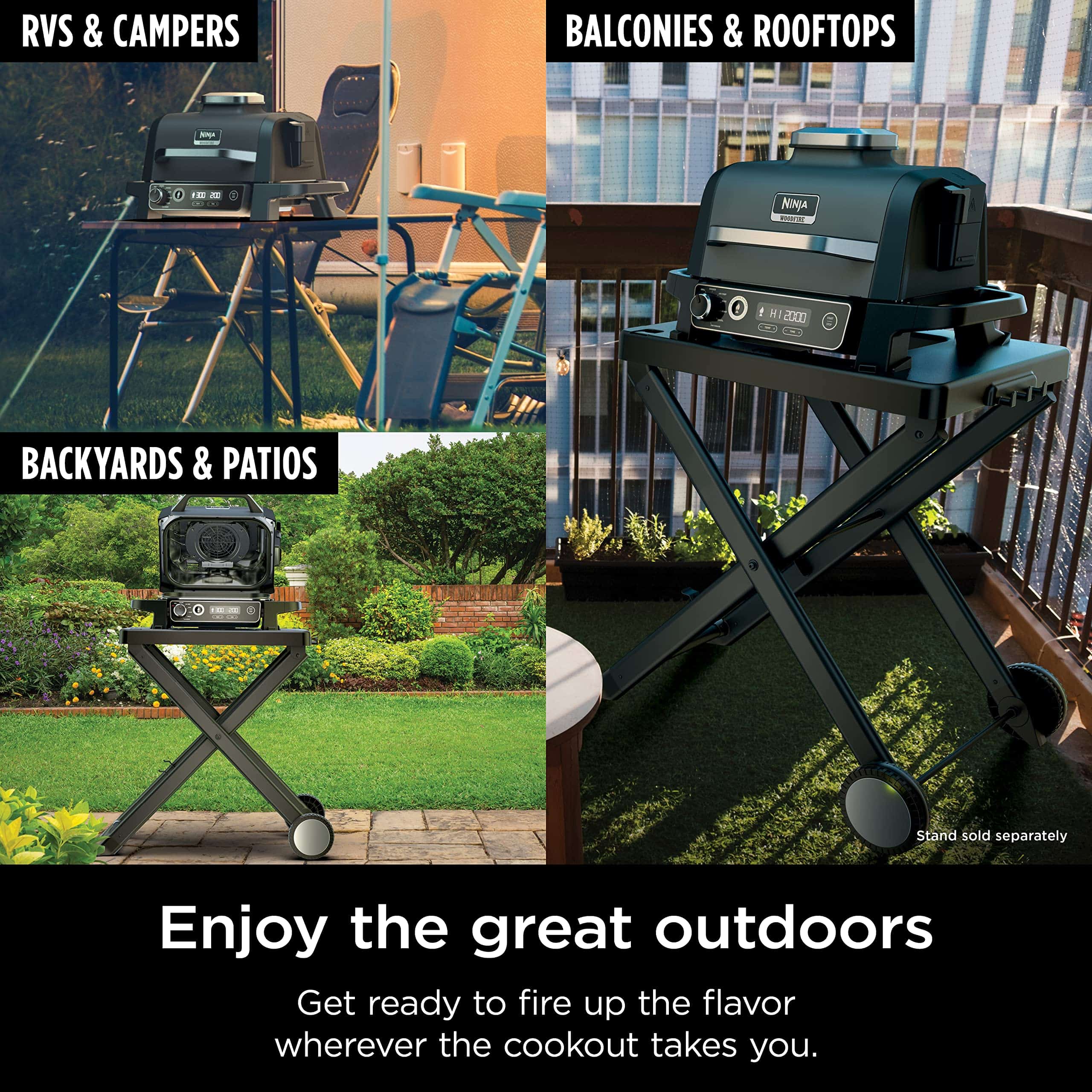 Ninja OG751BRN Woodfire Pro 7-in-1 Grill & Smoker - Portable Electric Outdoor Grill, Grey Ninja OG751BRN Woodfire Pro 7-in-1 Grill & Smoker - Portable Electric Outdoor Grill, Grey - Image 9