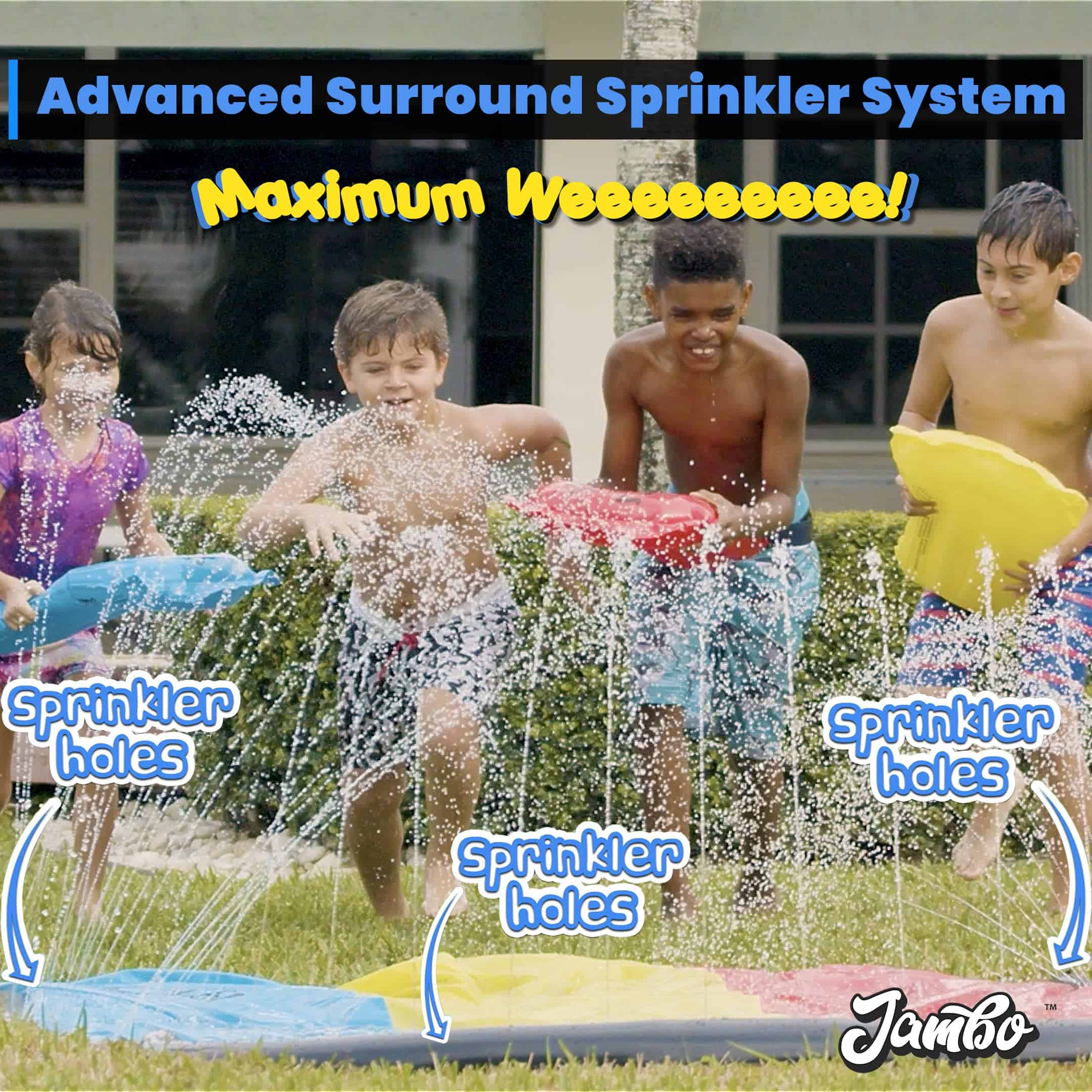 JAMBO Premium Triple Slip Splash and Slide with Bodyboards (Updated Model), Heavy Duty Water Slide JAMBO Premium Triple Slip Splash and Slide with Bodyboards (Updated Model), Heavy Duty Water Slide - Image 8