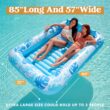 Sloosh Inflatable Tanning Pool Lounger Float-XL, 85" x 57" Extra Large Suntan Sun Tan tub, XL-Blue