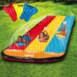 JAMBO Premium Triple Slip Splash and Slide with Bodyboards (Updated Model), Heavy Duty Water Slide