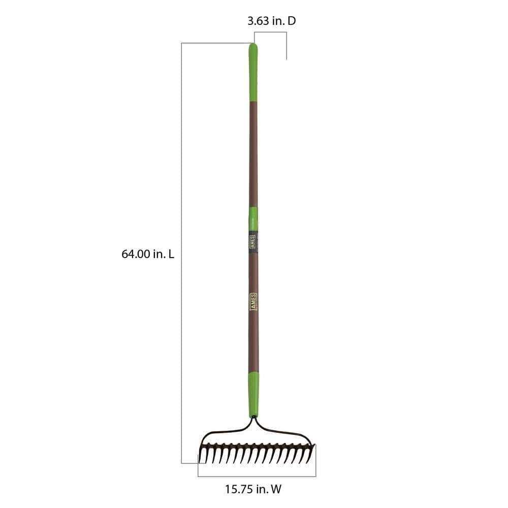 Ames 28252100 57.5 in. Fiberglass Handle 16-Tine Double Play Bow Rake Ames 28252100 57.5 in. Fiberglass Handle 16-Tine Double Play Bow Rake - Image 4