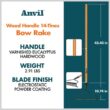 Anvil 78115-941 5-Piece 14-Tines Bow Rake Garden Tool Set