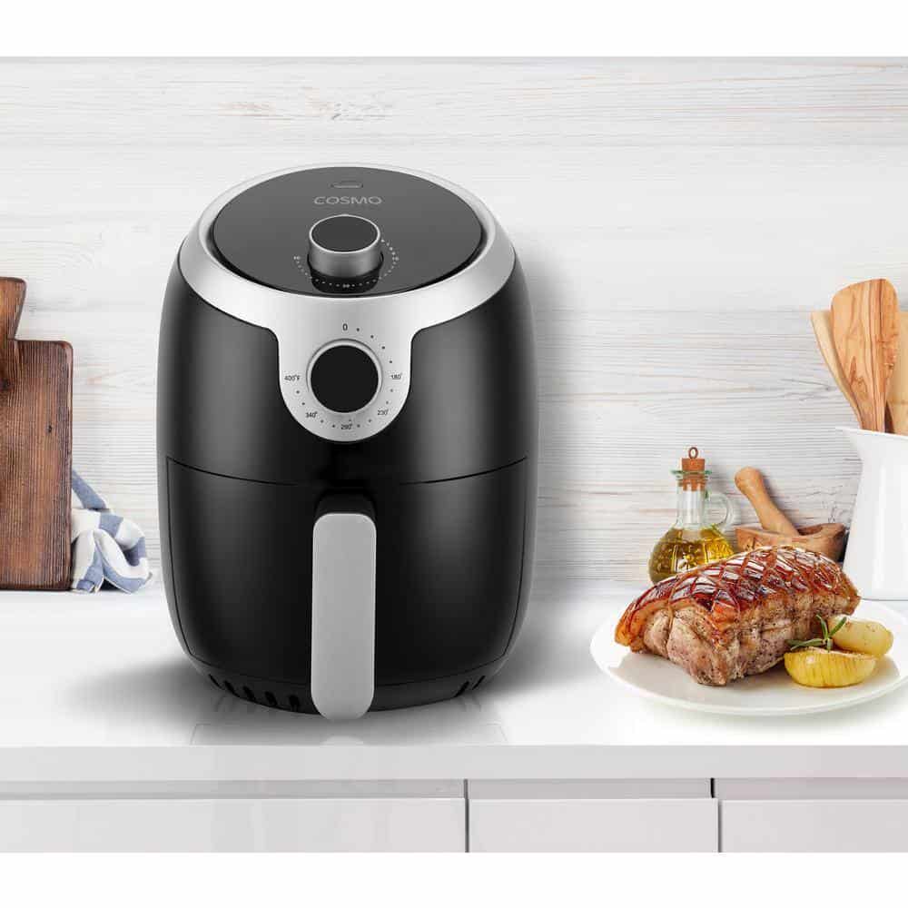 Cosmo COS-23AFAKB 2.3 qt. Electric Hot Air Fryer with Temperature Control, Timer, Auto Shut-Off, 1000W in Black Cosmo COS-23AFAKB 2.3 qt. Electric Hot Air Fryer with Temperature Control, Timer, Auto Shut-Off, 1000W in Black - Image 2