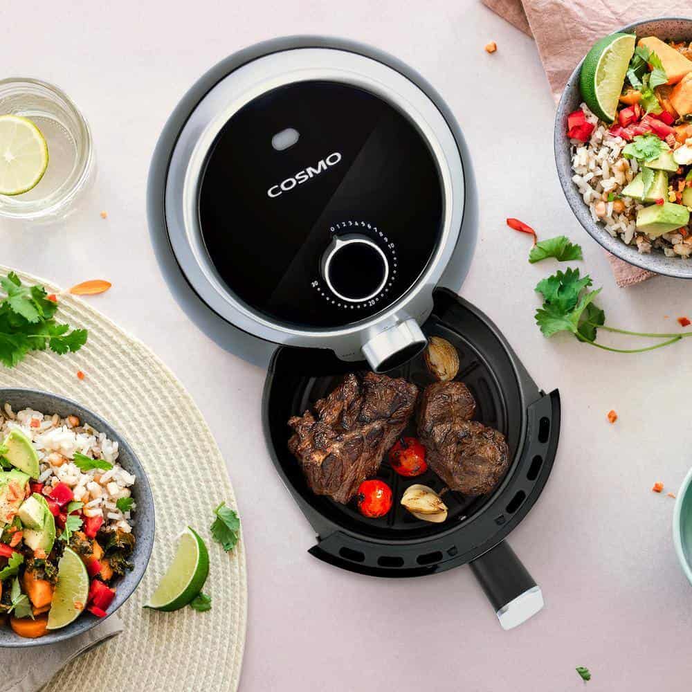 Cosmo COS-23AFAKB 2.3 qt. Electric Hot Air Fryer with Temperature Control, Timer, Auto Shut-Off, 1000W in Black Cosmo COS-23AFAKB 2.3 qt. Electric Hot Air Fryer with Temperature Control, Timer, Auto Shut-Off, 1000W in Black - Image 4