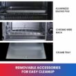 Total Chef TCTO09 4-Slice Toaster Oven, 1000W, Black Compact Design with Baking Pan and Toasting Rack