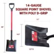 Bully Tools 62520 35 in. Fiberglass D-Grip Handle 14-Gauge Steel Square Point Shovel