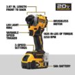 DEWALT DCF850P1 ATOMIC 20V MAX Lithium-Ion Cordless 1/4 in. Brushless Impact Driver Kit, 5 Ah Battery, Charger, and Bag