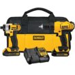 DEWALT DCK240C2 20V MAX Cordless Drill/Impact 2 Tool Combo Kit with (2) 20V 1.3Ah Batteries, Charger, and Bag