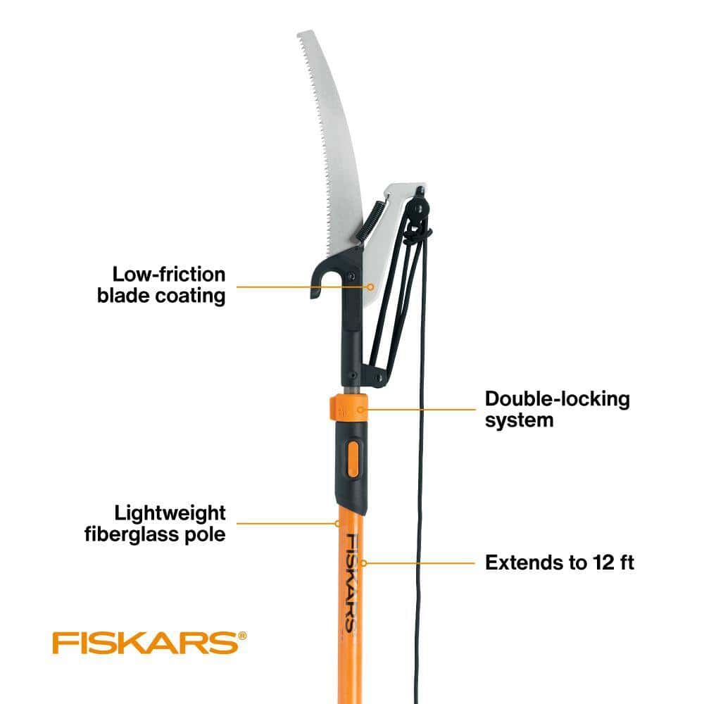 Fiskars 393951-1007 1 in. Cut Capacity Steel Blade Fiberglass Handled 12 ft. Tree Pruner Fiskars 393951-1007 1 in. Cut Capacity Steel Blade Fiberglass Handled 12 ft. Tree Pruner - Image 6