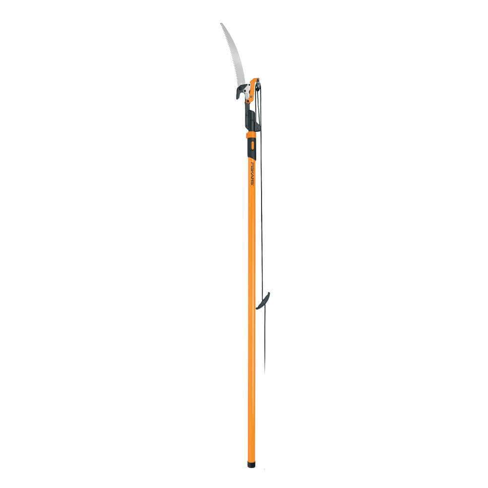 Fiskars 393981-1002 PowerLever 1-1/8 in. Cut Capacity Steel Saw Blade 15 in. Fiberglass Pole 14 ft. Tree Pruner Fiskars 393981-1002 PowerLever 1-1/8 in. Cut Capacity Steel Saw Blade 15 in. Fiberglass Pole 14 ft. Tree Pruner