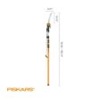 Fiskars 394732-1003 1.25 in. Cut Capacity Steel Titanium Coated Cutting Blade 15 in. Fiberglass/Alum Pole Chain Drive 16 ft. Tree Pruner Fiskars 394732-1003 1.25 in. Cut Capacity Steel Titanium Coated Cutting Blade 15 in. Fiberglass/Alum Pole Chain Drive 16 ft. Tree Pruner