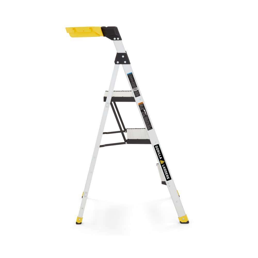 Gorilla Ladders GLA-4XB 4 .5 ft. Aluminum Dual Platform Step Ladder with Project Bucket (9 ft. Reach), 250 lbs. Capacity Type I Duty Rating Gorilla Ladders GLA-4XB 4 .5 ft. Aluminum Dual Platform Step Ladder with Project Bucket (9 ft. Reach), 250 lbs. Capacity Type I Duty Rating - Image 12