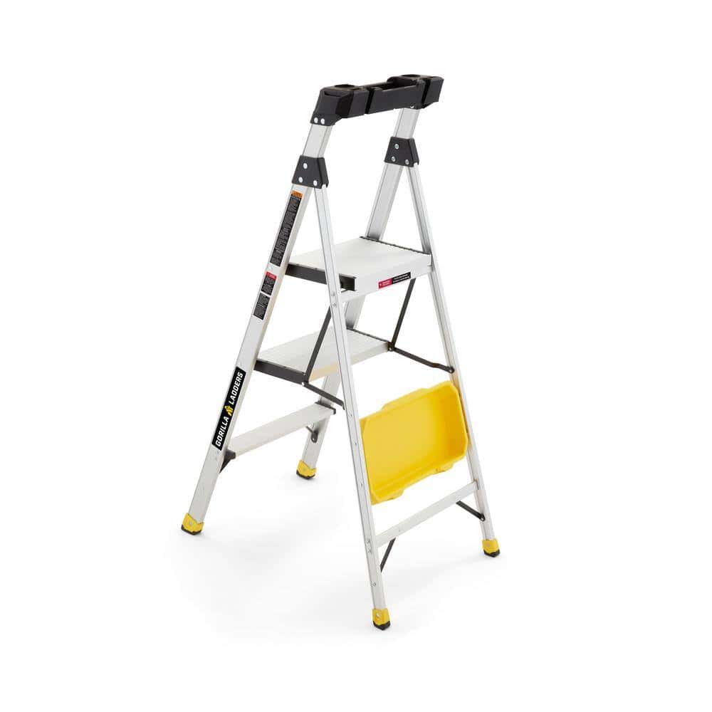 Gorilla Ladders GLA-4XB 4 .5 ft. Aluminum Dual Platform Step Ladder with Project Bucket (9 ft. Reach), 250 lbs. Capacity Type I Duty Rating Gorilla Ladders GLA-4XB 4 .5 ft. Aluminum Dual Platform Step Ladder with Project Bucket (9 ft. Reach), 250 lbs. Capacity Type I Duty Rating - Image 14