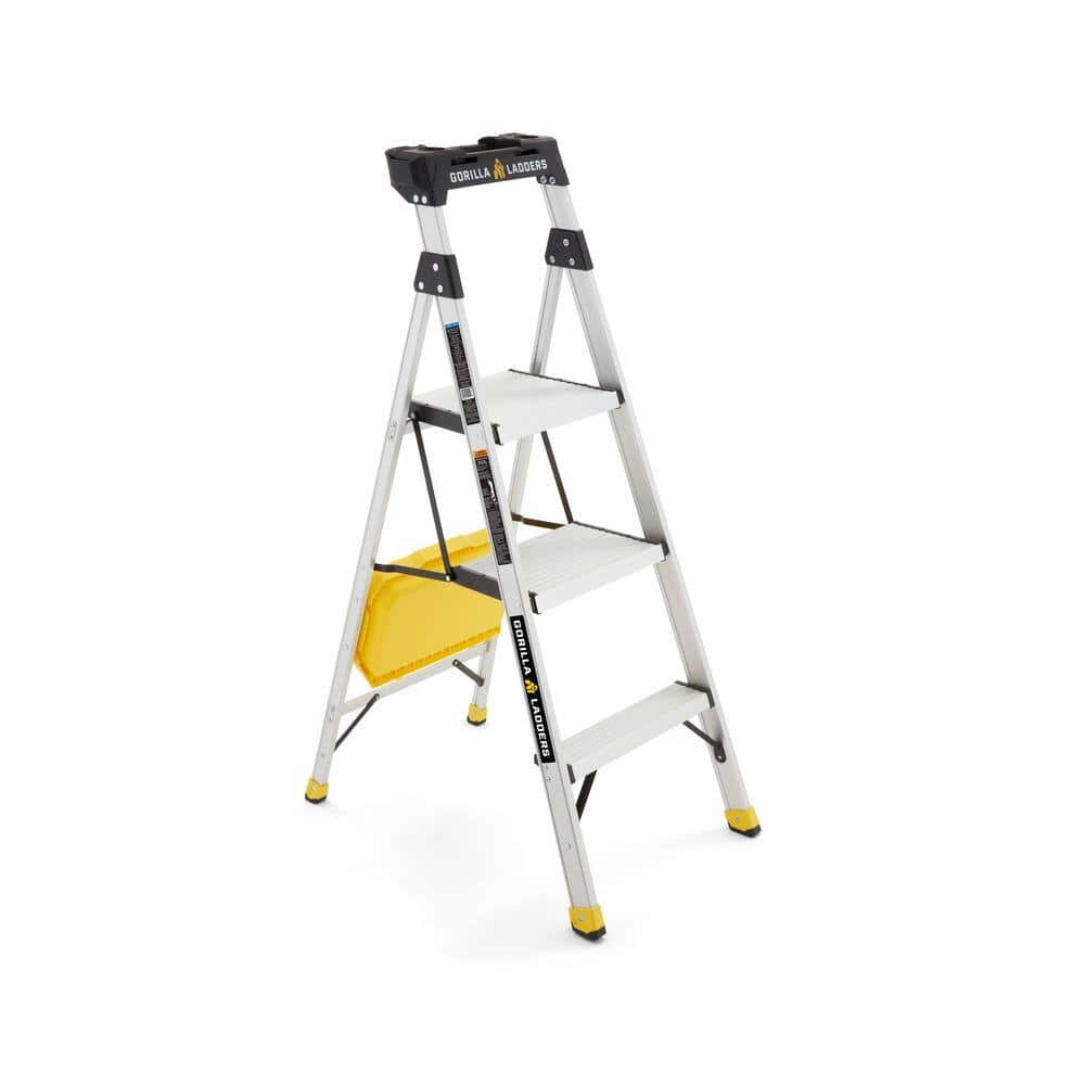 Gorilla Ladders GLA-4XB 4 .5 ft. Aluminum Dual Platform Step Ladder with Project Bucket (9 ft. Reach), 250 lbs. Capacity Type I Duty Rating Gorilla Ladders GLA-4XB 4 .5 ft. Aluminum Dual Platform Step Ladder with Project Bucket (9 ft. Reach), 250 lbs. Capacity Type I Duty Rating - Image 11