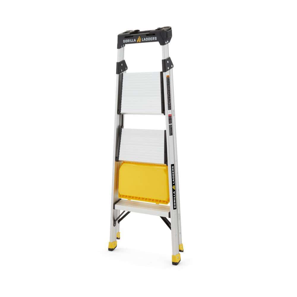 Gorilla Ladders GLA-4XB 4 .5 ft. Aluminum Dual Platform Step Ladder with Project Bucket (9 ft. Reach), 250 lbs. Capacity Type I Duty Rating Gorilla Ladders GLA-4XB 4 .5 ft. Aluminum Dual Platform Step Ladder with Project Bucket (9 ft. Reach), 250 lbs. Capacity Type I Duty Rating - Image 10
