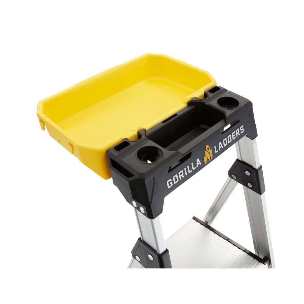 Gorilla Ladders GLA-4XB 4 .5 ft. Aluminum Dual Platform Step Ladder with Project Bucket (9 ft. Reach), 250 lbs. Capacity Type I Duty Rating Gorilla Ladders GLA-4XB 4 .5 ft. Aluminum Dual Platform Step Ladder with Project Bucket (9 ft. Reach), 250 lbs. Capacity Type I Duty Rating - Image 13