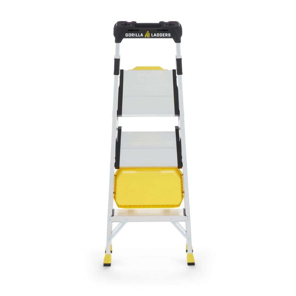 Gorilla Ladders GLA-4XB 4 .5 ft. Aluminum Dual Platform Step Ladder with Project Bucket (9 ft. Reach), 250 lbs. Capacity Type I Duty Rating Gorilla Ladders GLA-4XB 4 .5 ft. Aluminum Dual Platform Step Ladder with Project Bucket (9 ft. Reach), 250 lbs. Capacity Type I Duty Rating - Image 3