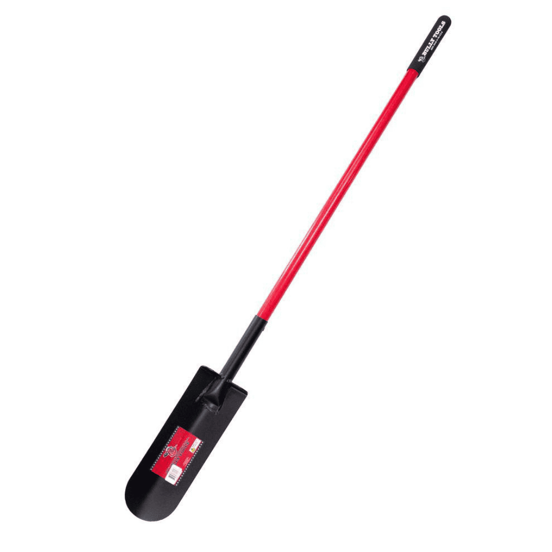 Bully Tools 62510 35.5 in. Fiberglass D-Grip Handle 14-Gauge Steel Round Point Shovel Bully Tools 62510 35.5 in. Fiberglass D-Grip Handle 14-Gauge Steel Round Point Shovel