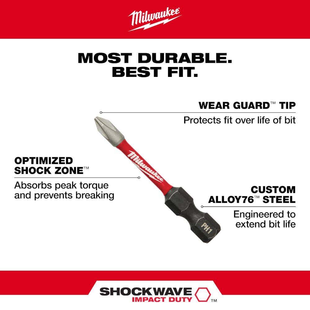 Milwaukee 48-32-5151 SHOCKWAVE Impact Duty Alloy Steel Screw Driver Bit Set (70-Piece) Milwaukee 48-32-5151 SHOCKWAVE Impact Duty Alloy Steel Screw Driver Bit Set (70-Piece) - Image 7