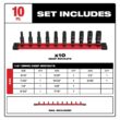 Milwaukee 49-66-7001 SHOCKWAVE 1/4 in. Drive SAE Deep Well 6 Point Impact Socket Set (10-Piece)