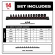 Milwaukee 49-66-7002 SHOCKWAVE 1/4 in. Drive Metric 6 Point Impact Socket Set (14-Piece) Milwaukee 49-66-7002 SHOCKWAVE 1/4 in. Drive Metric 6 Point Impact Socket Set (14-Piece)