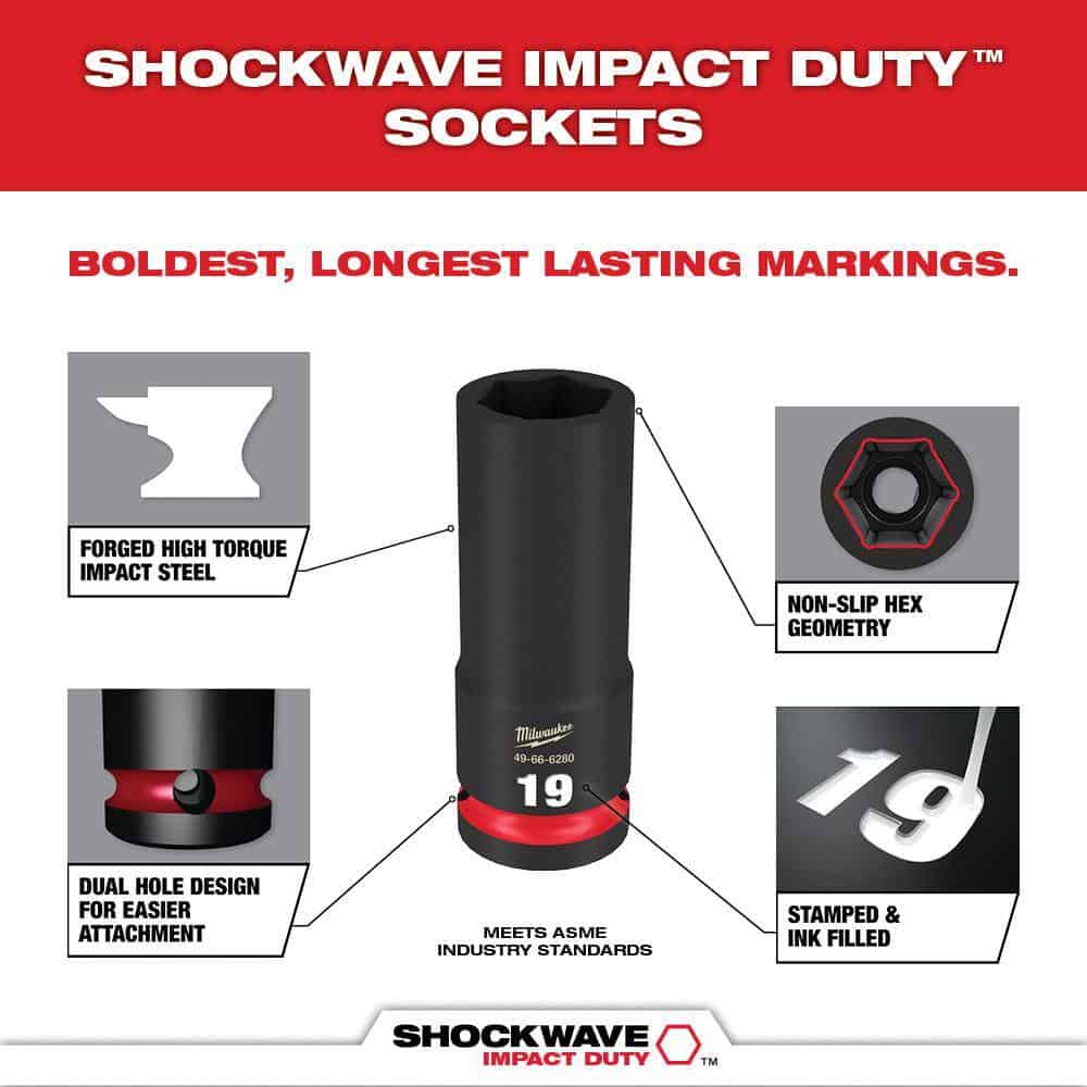 Milwaukee 49-66-7002 SHOCKWAVE 1/4 in. Drive Metric 6 Point Impact Socket Set (14-Piece) Milwaukee 49-66-7002 SHOCKWAVE 1/4 in. Drive Metric 6 Point Impact Socket Set (14-Piece) - Image 6
