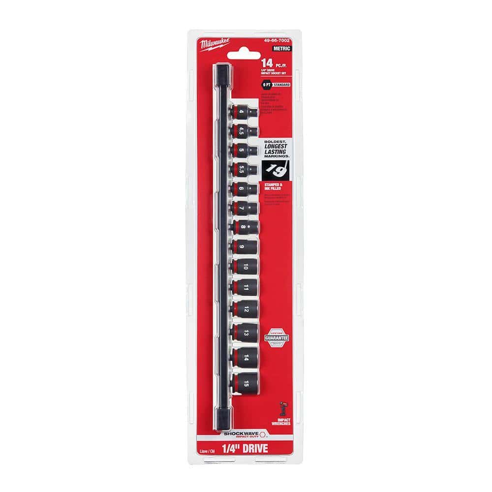 Milwaukee 49-66-7002 SHOCKWAVE 1/4 in. Drive Metric 6 Point Impact Socket Set (14-Piece) Milwaukee 49-66-7002 SHOCKWAVE 1/4 in. Drive Metric 6 Point Impact Socket Set (14-Piece) - Image 2
