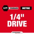 Milwaukee 49-66-7002 SHOCKWAVE 1/4 in. Drive Metric 6 Point Impact Socket Set (14-Piece) Milwaukee 49-66-7002 SHOCKWAVE 1/4 in. Drive Metric 6 Point Impact Socket Set (14-Piece)