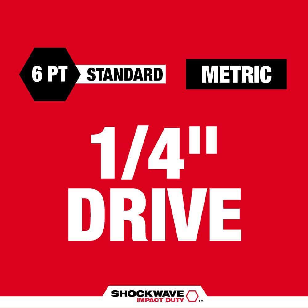 Milwaukee 49-66-7002 SHOCKWAVE 1/4 in. Drive Metric 6 Point Impact Socket Set (14-Piece) Milwaukee 49-66-7002 SHOCKWAVE 1/4 in. Drive Metric 6 Point Impact Socket Set (14-Piece) - Image 8