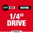 Milwaukee 49-66-7003 SHOCKWAVE 1/4 in. Drive Metric Deep Well 6 Point Impact Socket Set (14-Piece) Milwaukee 49-66-7003 SHOCKWAVE 1/4 in. Drive Metric Deep Well 6 Point Impact Socket Set (14-Piece)