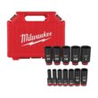 Milwaukee 49-66-7006 SHOCKWAVE 3/8 in. Drive Deep Well 6 Point Impact Socket Set (12-Piece)