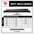 Milwaukee 49-66-7007 SHOCKWAVE 3/8 in. Drive Metric 6 Point Impact Socket Set (14-Piece)