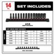 Milwaukee 49-66-7008 SHOCKWAVE 3/8 in. Drive Metric Deep Well 6 Point Impact Socket Set (14-Piece)