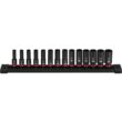 Milwaukee 49-66-7008 SHOCKWAVE 3/8 in. Drive Metric Deep Well 6 Point Impact Socket Set (14-Piece)