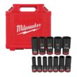 Milwaukee 49-66-7011 SHOCKWAVE 1/2 in. Drive SAE Deep Well Impact Socket Set (12-Piece)