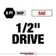 Milwaukee 49-66-7011 SHOCKWAVE 1/2 in. Drive SAE Deep Well Impact Socket Set (12-Piece)