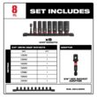 Milwaukee 49-66-7021 SHOCKWAVE Impact Duty 3/8 in. Metric Deep Impact Rated Socket Set (8-Piece)